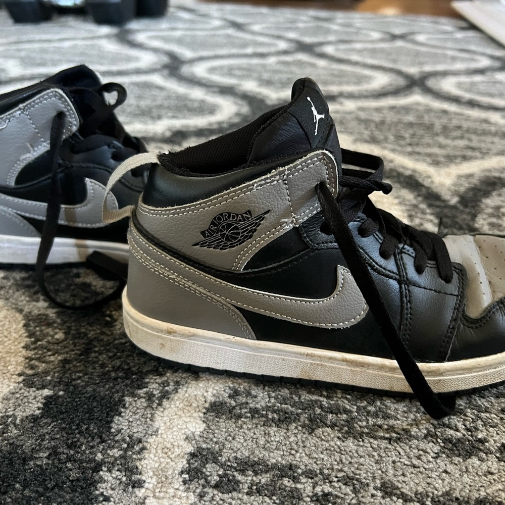 Jordan Kids Black and Gray High-Top Sneakers
